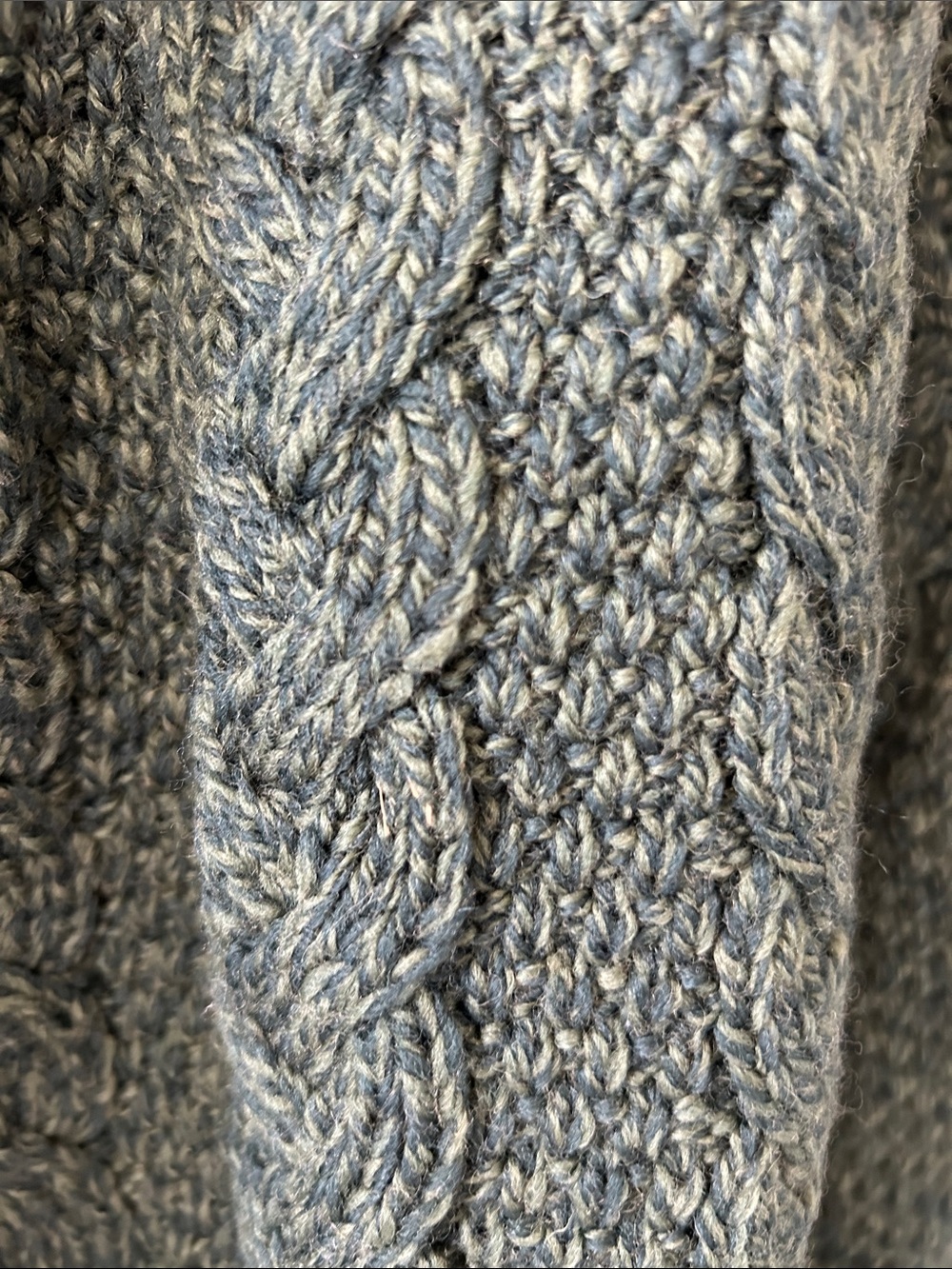 Textured Hooded Zip Coatigan in Army Green 100% Merino Wool - Picture 7 of 7